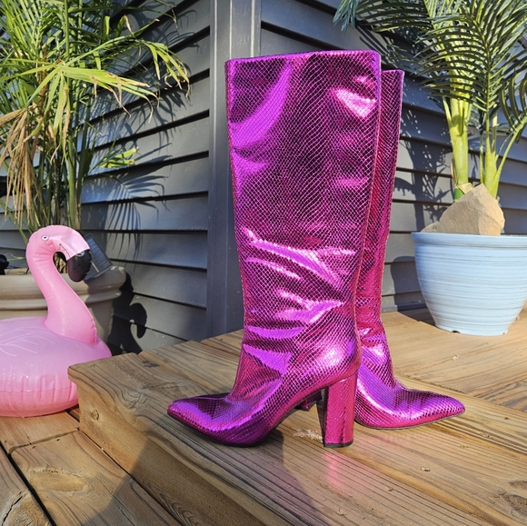 INC Concepts Tall Metallic Pink Boots - Picture 5 of 15